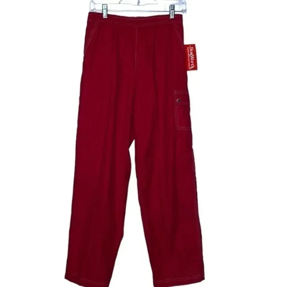 NWT Women's BonWorth Red Pants Size Small Petite‎ (SP)